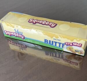 Squeezy Salted Butter Squeeze Toy 14 oz Yellow/Green Non-Toxic